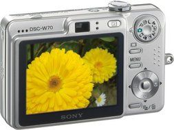 Sony Cybershot DSCW70 7.2MP Digital Camera with 3x Optical Zoom N4