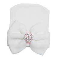 Cute Newborn Baby Infant Girl Toddler Comfy Bowknot Diomand Cap Warm Beanie Hat