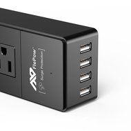 FlePow Portable Power Strip Surge Protector Travel Charger with 2 AC Plugs and 4 USB Charger Ports for iPhone,... N9