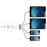 FlePow Portable Power Strip Surge Protector Travel Charger with 2 AC Plugs and 4 USB Charger Ports for iPhone,... N10