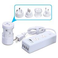 FlePow Portable Power Strip Surge Protector Travel Charger with 2 AC Plugs and 4 USB Charger Ports for iPhone,... N11