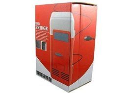 Portable USB Mini Fridge Cooler and Warmer for Home, Office, Car or Boat AC &amp; DC, RED N3