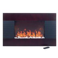 New Christmas Gift Wall Mounted Fireplace Electric Adjustable Heater Heat 1500w Glass Remote Led Tempered Large... N4