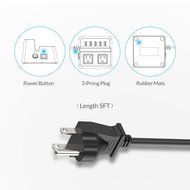 ORICO Charging Stand Surge Protector with 5 USB Ports and 2 AC Outlets Built in 5 Feet Cord Power Strip N9
