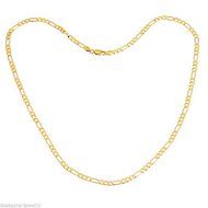 8SJ 24K Gold Plated 4.2mm Men's Links Chain Necklace 59.5cm