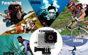 Full HD Sports Camera "GOTOP" - 16MP, 1.5 Inch Screen, 120FPS, 140 Degree Wide Lens, 5 Mounting Accessories N4