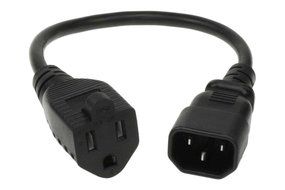 SF Cable 1 feet 18 AWG Monitor Power Adapter Cord NEMA 5-15R to IEC320 C14 N2