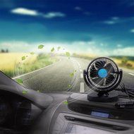 JOJOO 12V Single Swivel Head Car Auto Cooling Air Fan Rotatable Powerful 2 Speed Auto Quiet Ventilation with Kids... N3