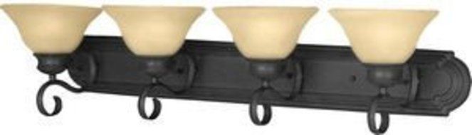 Maxim Lighting 8024WSKB Four Light Wilshire Glass Vanity, Kentucky Bronze by Maxim Lighting