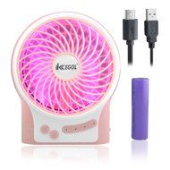 iKKEGOL Mini Portable Wireless Rechargeable Super Strong Wind Desk Fan W/ Rechargeable Battery - 3 Mode Wind Speed... N35