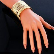 AutumnFall(TM) Fashion Women's Exaggerated Gypsy Plated gold bangles jewelry (Gold)