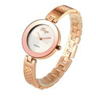 AutumnFall Women's Swarovski Crystal Accented Gold-Tone and Black Bangle Watch with Bracelet Set (609GB) N3