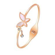 AutumnFall Women's Swarovski Crystal Accented Gold-Tone and Black Bangle Watch with Bracelet Set (609GB) N4