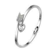 AutumnFall Women's Swarovski Crystal Accented Gold-Tone and Black Bangle Watch with Bracelet Set (609GB) N7