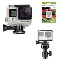 GoPro Hero4 Hero 4 12MP Full HD 4K 30fps 1080p 120fps Built-In Wi-Fi Waterproof Wearable Camera Black Adventure... N72