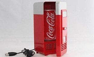 Portable USB Mini Fridge Cooler and Warmer for Home, Office, Car or Boat AC &amp; DC, RED N5