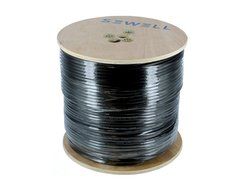 Sewell Direct SW-30082 RG59 Bulk Cable, CCS, Black, 95% Braid, Dual Shielding, 1000' Spool