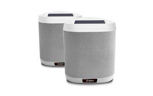 ION Audio Keystone | Mountable Wireless Solar-Rechargeable Outdoor Stereo Speakers with Remote Control (Pair) N2