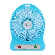 Acmee&reg; 4-inch Mini Hand Held Portable USB Fan Powered by Premium 2600mAh 18650 Lithium Rechargeable Battery, 4...