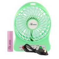 Acmee&reg; 4-inch Mini Hand Held Portable USB Fan Powered by Premium 2600mAh 18650 Lithium Rechargeable Battery, 4... N2