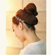 Fashion Lovely Metallic Lady Hollow Rose Flower Elastic Hair Band Headband 1 PC