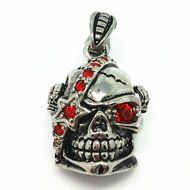 QTMY Titanium steel Fashion Skull statement Choker Long Necklace Jewelry Collar with Pendant for Men