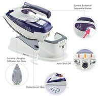 220~240v/ Tefal Fv9990 250ml Purple Free Move Cordless Steam Iron Homeware 387