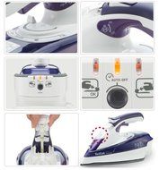 220~240v/ Tefal Fv9990 250ml Purple Free Move Cordless Steam Iron Homeware 387 N2
