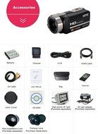 SEREE HDV-301 FHD 1080P Digital Video Camera Camcorder Night Vision Wide Angle Macro Fisheye Shooting 24MP 3 Inch... N26