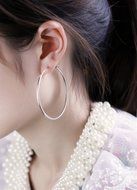 XDOBO Fashion 925 Sterling Silver Rounded Hoops Earrings Women's Jewellry (60mm/ 2.36 inches Diameter) N5