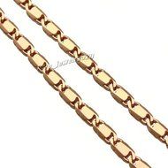 Real 24K Yellow Gold Filled Solid Cuban Curb Chain Mens Necklace 19.6 Inch 3mm N4