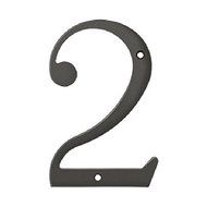 Deltana RN6-2U10B Solid Brass 6-Inch House Number 2 Board by Deltana