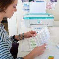 HP DeskJet 3755 Compact All-in-One Photo Printer with Wireless &amp; Mobile Printing, Instant Ink ready - Blue Accent... N24