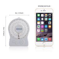 Portable Mini USB Fan GEEDIAR 3 Speed Control Rechargeable Table Desk Fan with LED light White N9