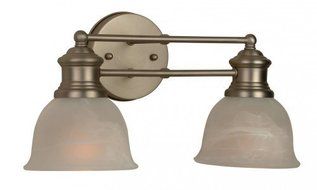 Craftmade 19812BN2 Vanity Light with Alabaster Swirl Shades, Brushed Nickel Finish by Craftmade