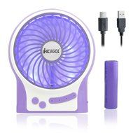 iKKEGOL Mini Portable Wireless Rechargeable Super Strong Wind Desk Fan W/ Rechargeable Battery - 3 Mode Wind Speed... N41