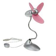 Starsource USB Foldable Portable Three Fan Blade Mini Desktop Fan With ON/OFF Switch ( Pink )