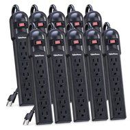 CyberPower CSB6012MP10 Surge Protector 6-Outlets 12-Ft Cord 1200 Joules, 10 Pack N3