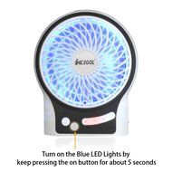 iKKEGOL Mini Portable Wireless Rechargeable Super Strong Wind Desk Fan W/ Rechargeable Battery - 3 Mode Wind Speed... N48