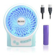 iKKEGOL Mini Portable Wireless Rechargeable Super Strong Wind Desk Fan W/ Rechargeable Battery - 3 Mode Wind Speed... N49