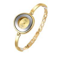 AutumnFall Women&#039;s Swarovski Crystal Accented Gold-Tone and Black Bangle Watch with Bracelet Set (609GB) N14