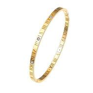 AutumnFall Women&#039;s Swarovski Crystal Accented Gold-Tone and Black Bangle Watch with Bracelet Set (609GB) N15
