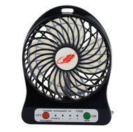 Intsun&reg; Portable F95B 4 Leaves 3 ranges Mini USB Rechargeable Cooling Palm Leaf Fan with 1850li-ion Battery (Black) N5