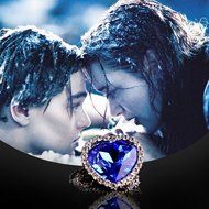 My Titanic Necklace, Heart of the Ocean Necklace from the Movie Titanic, Alloy Silver and Swarovski