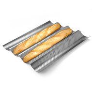 E.P 4PCS Non-stick Perforated Baguette Pan French Bread Mold Bake Pan, 2 Pack N3