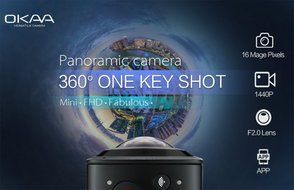 Blueskysea OKAA Sports Action Panoramic Camera WIFI VR 1440P 360 Video Camera with Waterproof Case Accessory Kits... N6