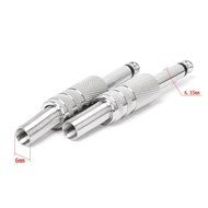 6.35mm Microphone Input Audio Output Plug Silver N3