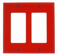 Leviton 80409-NR 2-Gang Decora/GFCI Device Wallplate, Standard Size, Red by Leviton
