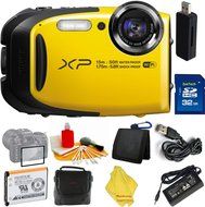 Fujifilm FinePix XP80 Waterproof Digital Camera with 2.7-Inch LCD (Yellow) + Case+32 GB Card+Reader + 6pc Starter...