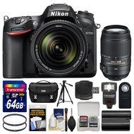 Nikon D7200 Wi-Fi Digital SLR Camera &amp; 18-140mm VR DX &amp; 70-300mm VR Lens with 64GB Card + Case + Flash + Battery... N2